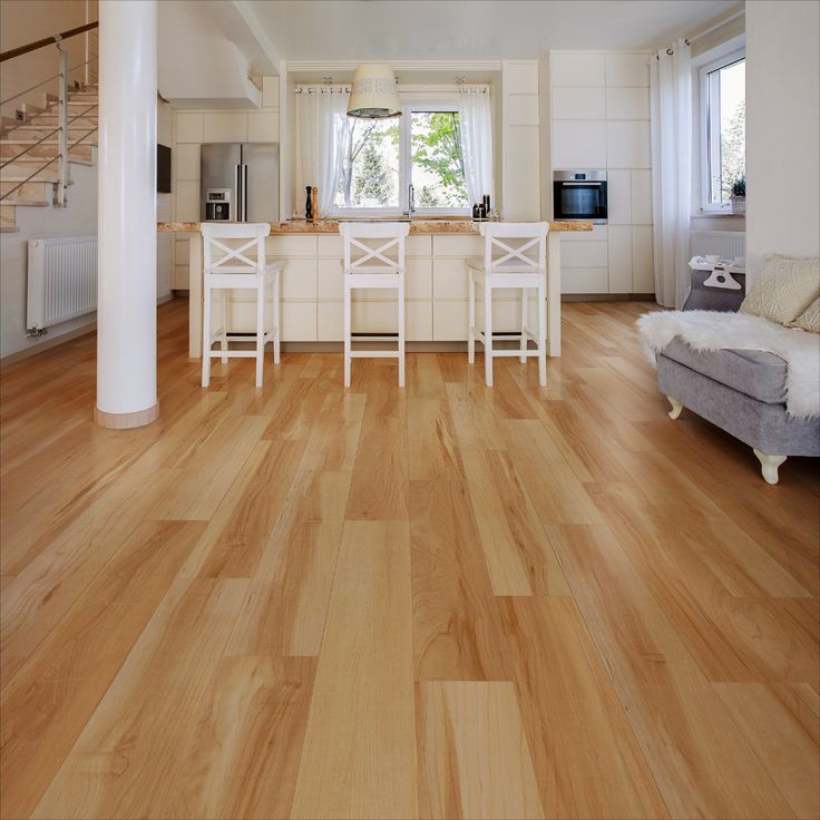 Vinyl plank flooring installation in a living room